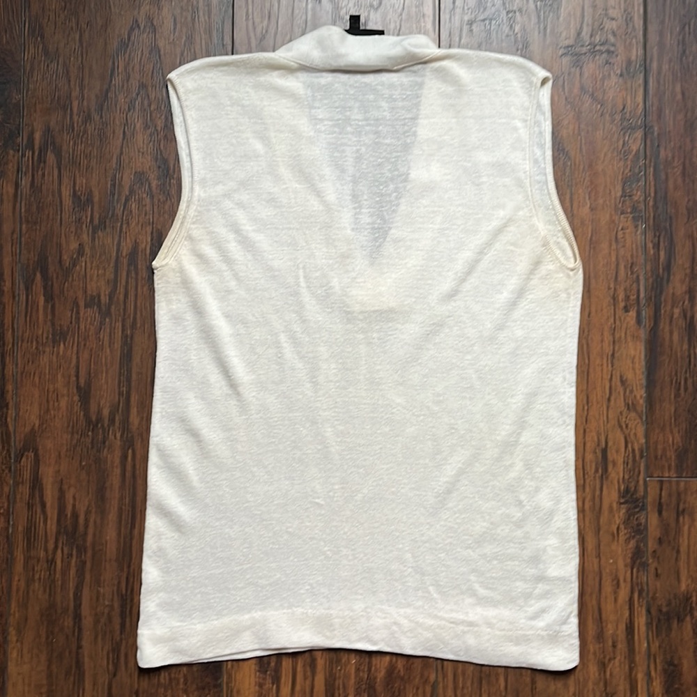 Akris Cream Linen/Silk Sleeveless Top - Picture 9 of 9